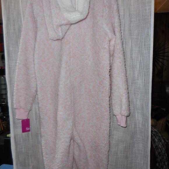 pink fleece fuzzy onesy - Picture 2 of 7